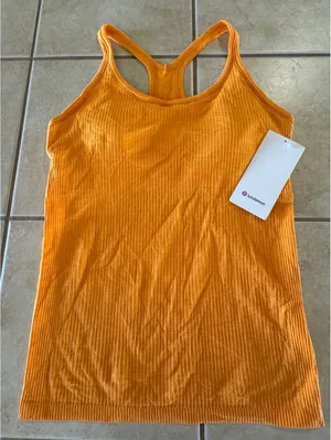 Lululemon Ebb To Street Tank Padded Citrus Sizzle Tone Size 10 NWT thumbnail 1