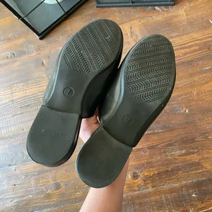 A New Day Black Leather Slip-On Loafers with Gold Accent thumbnail 5