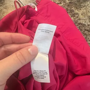 Lulus Size Medium Always Luminous Magenta Satin Ruched Lace-Up Dress. thumbnail 12