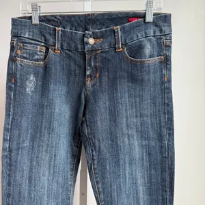 Seven7‎ Cotton Shabby Y2K Distressed Bootcut Jeans 30 Indigo thumbnail 2
