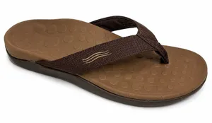 Orthaheel 7 Flip Flop Wave Brown Arch Support Comfort Thong Sandals Casual thumbnail 1