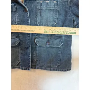 American Eagle Denim Jacket XL Womens Faux Shearling Collar Floral Lining Blue thumbnail 4