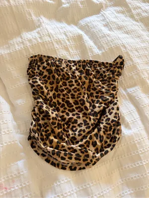 Faded Rose Leopard Print Strapless Tube Top - Brown & Black thumbnail 5