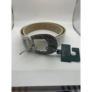 Wild Fable White Rhinestone Western Belt Small S Sparkle Buckle‎ Y2K Bling NWT thumbnail 3