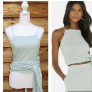 NWT Free People Light Green Wrap Tank Top thumbnail 2