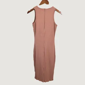 Popilush Built-In Shapewear Ribbed Slip Dress Mauve Pink Sleeveless Midi Large thumbnail 9