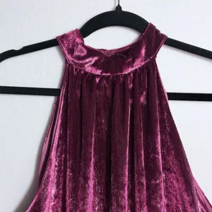 NEW Ramy Brook Deep Red Sparkle Velvet Velour Halter Neck Ellin Mini Dress Sz M thumbnail 6