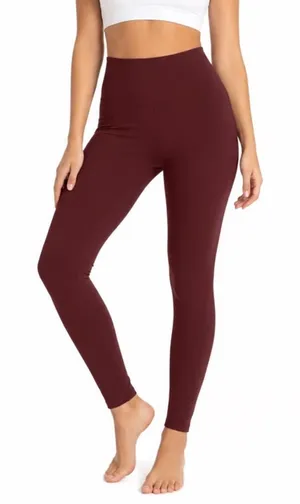 Offline by Aerie Leggings Womens Medium Maroon Stratch Knit High Rise Skinny Leg thumbnail 1