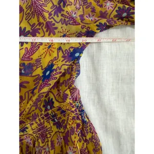 Anthropologie Chiffon Maxi Dress Womens Medium Semi Sheer Mandala Print thumbnail 12