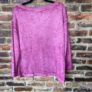 Treasure & Bond Fuchsia Pink Bell Sleeve Lightweight Sweatshirt Women's Medium thumbnail 6