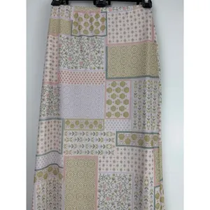 See You Monday Los Angeles Patchwork Floral Shell Maxi Skirt Pink Green Small‎ thumbnail 2