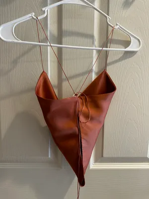 re:named Orange Soft Satin Crop Top thumbnail 4