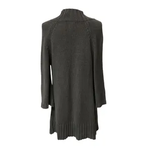 Anthropologie ‘Tabitha’ Charcoal Gray Ribbed Open-Front Long Cardigan Euc! thumbnail 4