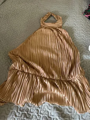 SheIn Pleated Wide-Leg Pants Set- Brown thumbnail 4