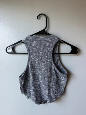 Gymshark Women’s XS Gray Marled Ribbed Crop Tank Top thumbnail 7