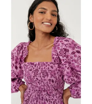Free People Smock It To Me Mini Dress Sz M thumbnail 3