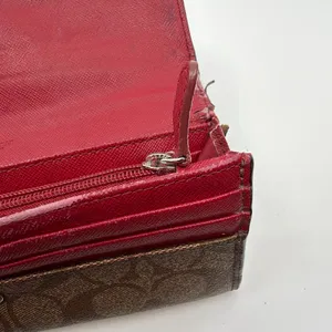 Coach Signature C Flap Brown Coated Canvas Wallet thumbnail 8