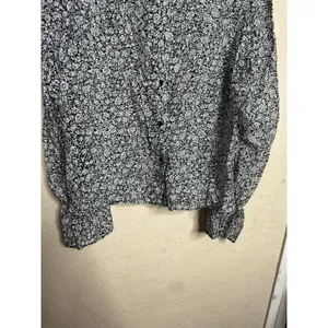 Maje Lilanaise Floral Sheer Ruffle Neck Long Sleeve Top Size 2 US Medium thumbnail 3