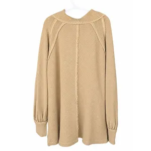 Free People We The Free She’s A Keeper Sweater Women’s L Tan Oversized Boho thumbnail 5