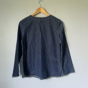 Old Navy Maternity Vintage Denim Blouse Top 100% Cotton Cottagecore Size XS thumbnail 2