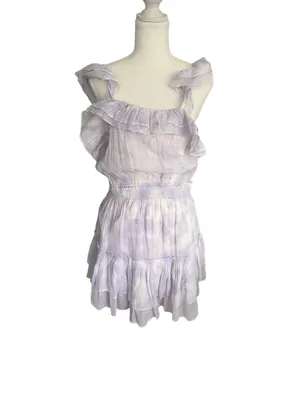 LOVESHACKFANCY Natasha Purple White Ombré Tie Dye Dress Size Medium thumbnail 3