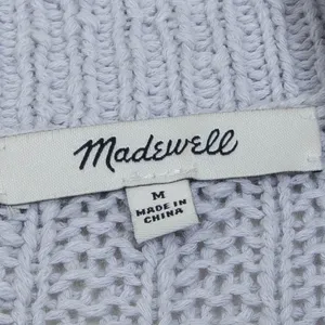 Madewell Gray Pom Pom Sleeve Open Front Cardigan Sweater‎ Womens Size M Chunky thumbnail 5