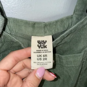 Lucy & Yak Corduroy Overalls Women US 2 Green Excellent Organic Cotton Dungarees thumbnail 6