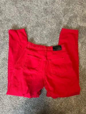 Vintage Faded Glory Red Straight-Leg Jeans thumbnail 4
