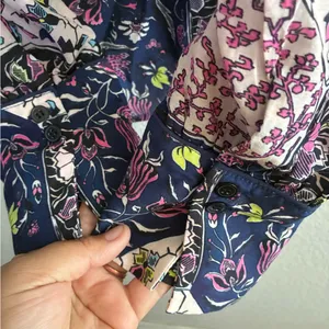 Maria cher Floral Button Down Long Sleeve Blouse Multicolor L (#04098) thumbnail 10