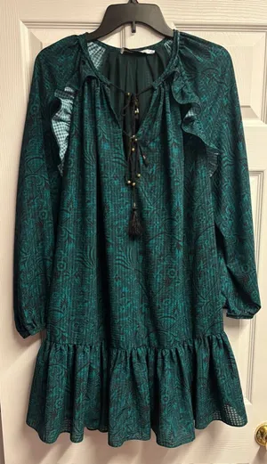 Rebecca Minkoff Floral Ruffled Mini Dress Size Medium thumbnail 1