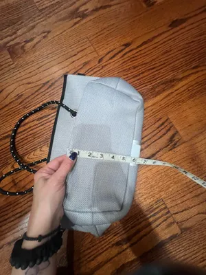 Silver gray with white strip tote thumbnail 4