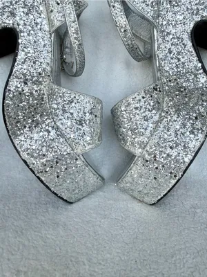 Olivia Miller Women's Silver Glitter Capricorn Platform Heels Size 9 thumbnail 11