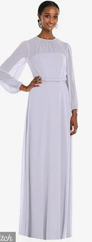 Stunning New Dessy Collection Silver Dove Gown thumbnail 1