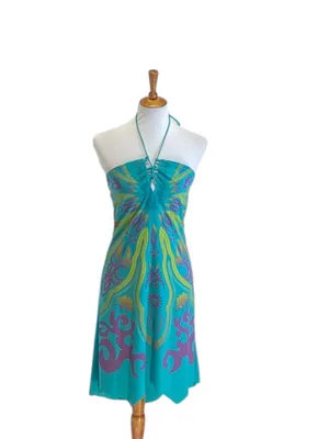 NS!!! Kitty Halter Dress Green Size L Y2K Festival Summer Vacation Lightweight thumbnail 2