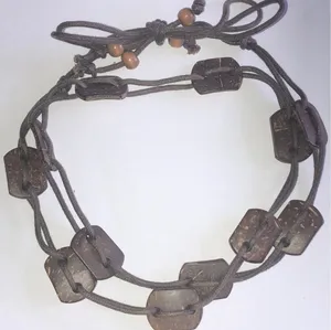 Vintage Brown Wood Beaded Boho Belt or Necklace thumbnail 1