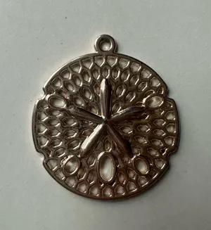Gold Costume Sand Dollar Pendant #jewelry #costumegold #gold thumbnail 1