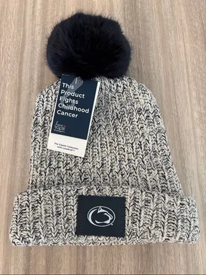 Love Your Melon NWT Penn State Pom Beanie Navy Blue and White OS thumbnail 1