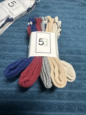 2 5-Packs ladies Crew Socks - White, Beige, Burgundy, Navy NWT thumbnail 2