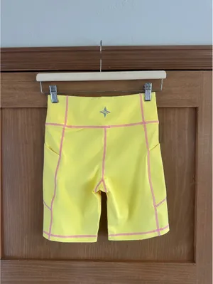 NWT Tuckernuck Sundaze Compression Biker Shorts Yellow & Pink 7” Women’s size XS thumbnail 6