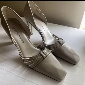 Apostrophe vintage leather upper pointed - toe pumps heels 7 U.S size tan thumbnail 8