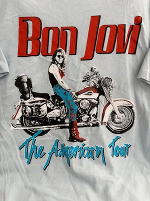 Bon Jovi Light Blue 'The American Tour' Short Sleeve Tee thumbnail 2