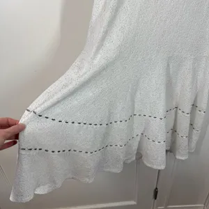 FA Concept Paris White Sleeveless Knit Eyelet Lace Crochet Dress‎ Romantic Girly thumbnail 2