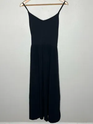 Athleta Black Elation V Neck Hybrid Midi Dress Athleisure Casual thumbnail 2