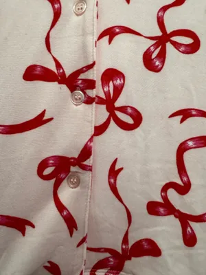 Sincerely Jules bow print cozy luxe pajama set size L thumbnail 6