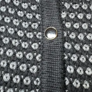 Banana‎ Republic Womens Size Small Metallic Textured Knit Cardigan Sweater Black thumbnail 7