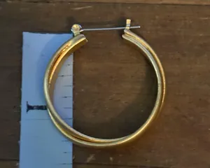Brushed gold tone intertwined hoop earrings thumbnail 4