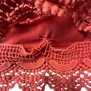 American Rag Women's Red Crochet Lace Ruffle Shorts Size L‎ - flawed thumbnail 6