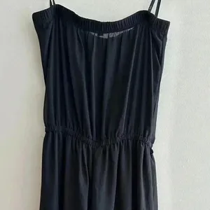 Iris Los Angeles Black Strapless Jumpsuit, Flowy Chiffon Jumpsuit, Size Small thumbnail 13