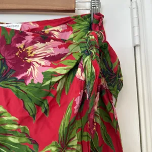 Vintage 90s bright floral wrap skirt thumbnail 3