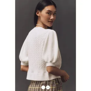 Anthropologie Maeve Short-Sleeve Cable-Knit Cardigan Sweater thumbnail 2